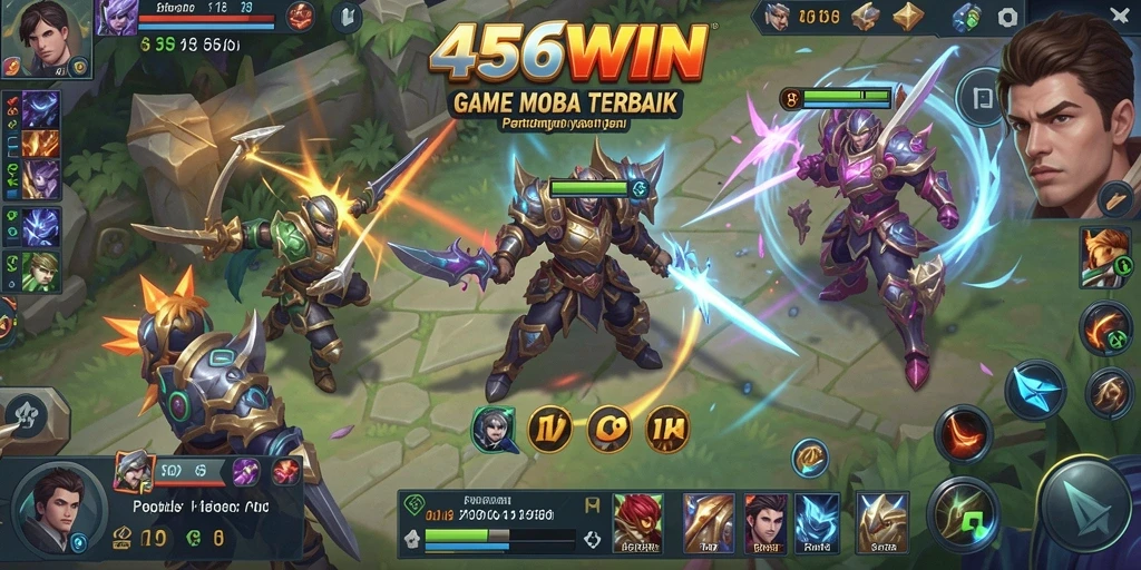 Tangkapan layar utama menampilkan pertarungan tim yang seru dalam 456WIN.