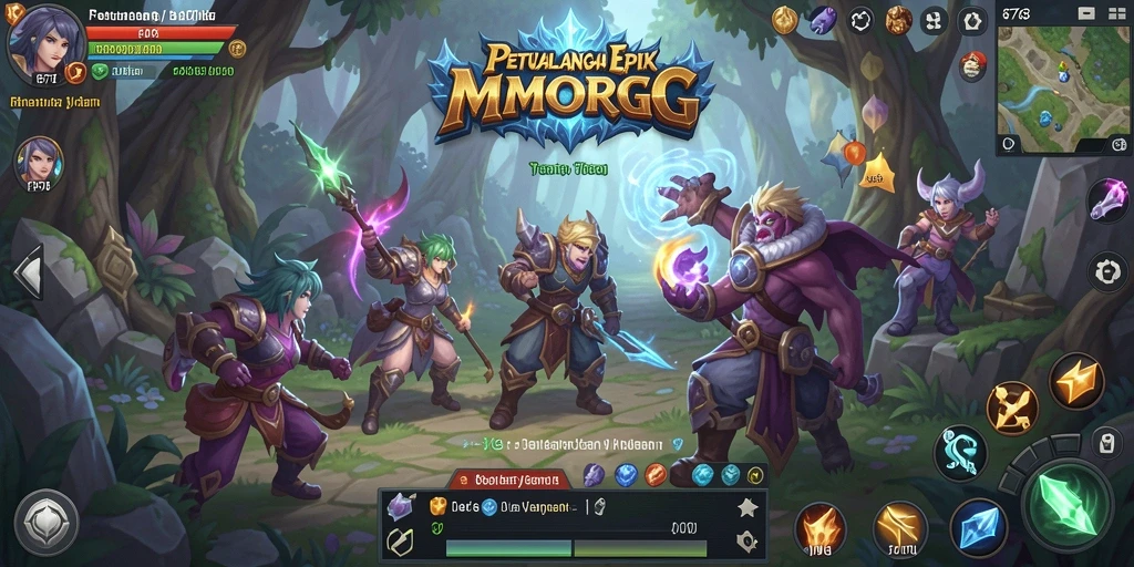 Screenshot utama 8768 menampilkan gameplay dinamis dan petualangan MMORPG.