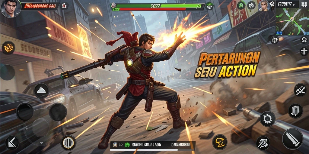 Tampilan menegangkan dari gameplay Action C0077 yang seru.