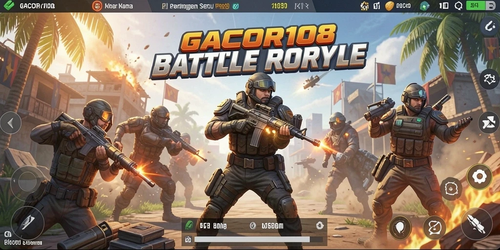 Gameplay seru di GACOR108 saat bertempur di arena.