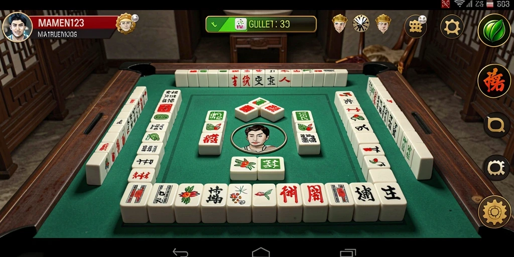 Screenshot gameplay MAMEN123 menampilkan pengalaman Mahjong yang seru.