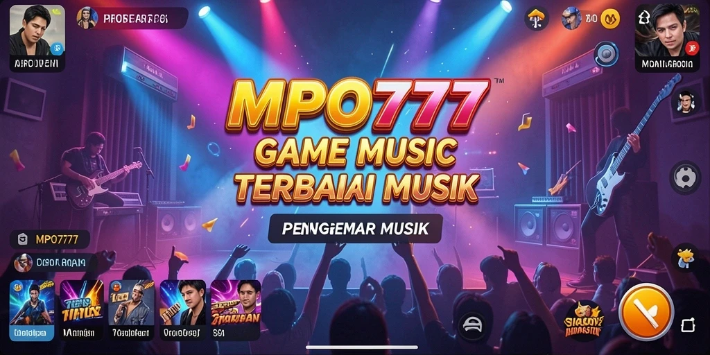 Screenshot MPO777 yang menunjukkan gameplay interaktif permainan musik.