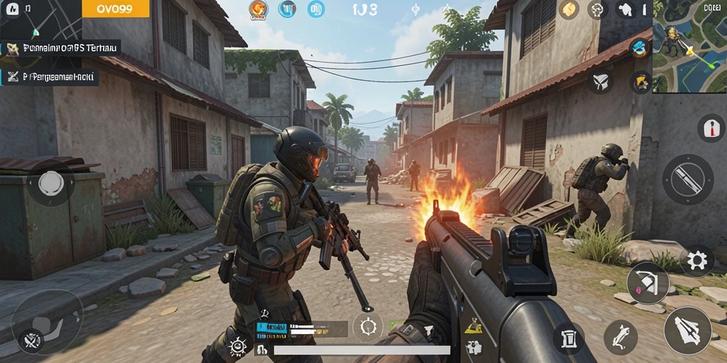 Screenshot gameplay OVO99 yang menampilkan aksi pertarungan yang mendebarkan.