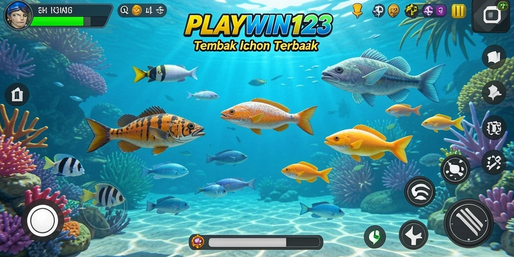 Tampilan layar permainan Tembak Ikan yang seru dan penuh aksi.