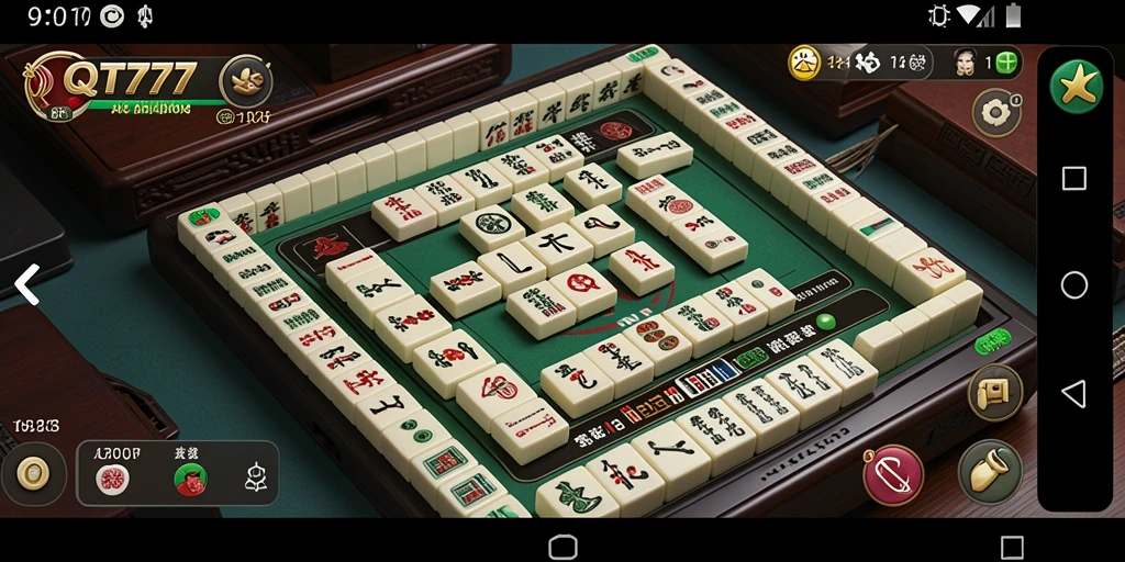 Tampilan gameplay Mahjong yang seru dan interaktif di QT777.