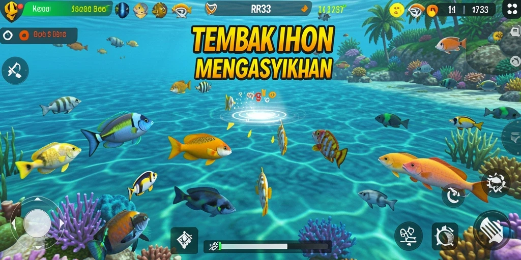 Tampilan gameplay menarik dalam permainan Tembak Ikan RR33.