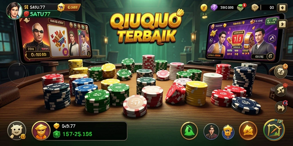 Screenshot gameplay SATU77 menampilkan suasana permainan QiuQiu yang seru.