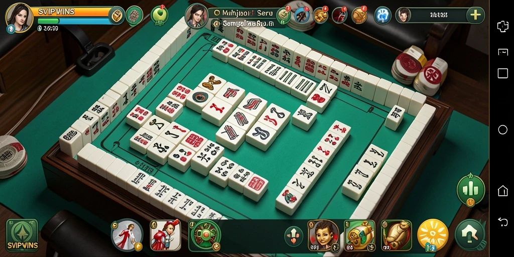Screenshot gameplay SVIPWINS menampilkan aksi seru permainan Mahjong.