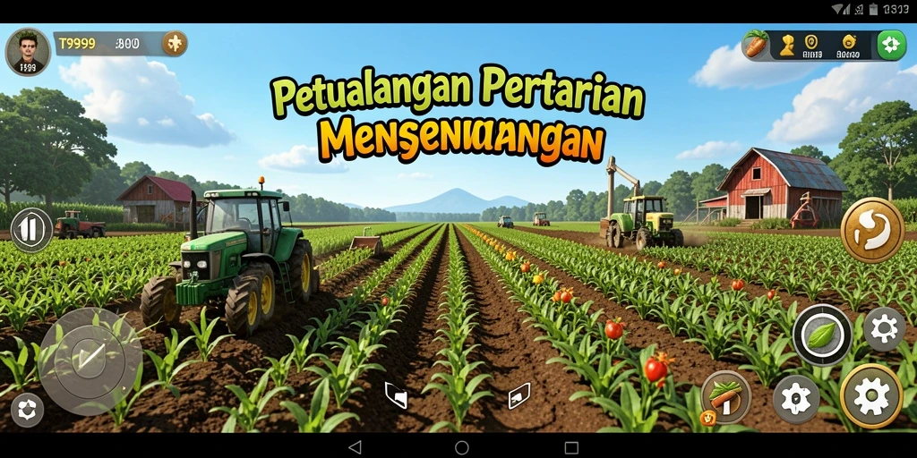 Tangkapan layar T9999 menampilkan kebun yang indah dengan berbagai tanaman.